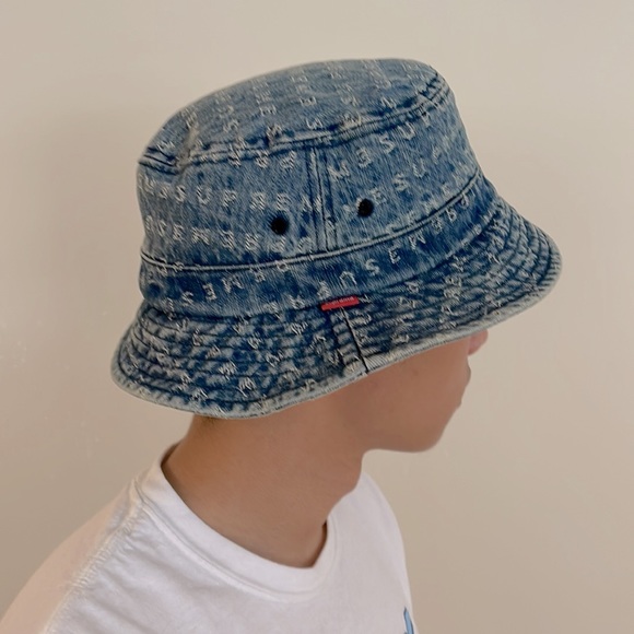 SUPREME Jacquard Logos Denim Bucket Hat - Picture 5 of 5